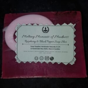 Raspberry and Black Pepper Soap Slice